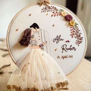 Custom Couple Embroidery Hoop Art