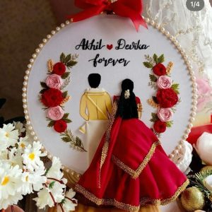 Custom Couple Forever Embroidery Hoop Art