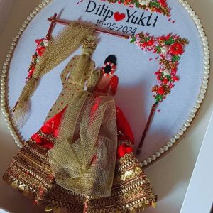 Custom Wedding Embroidery Hoop in a Frame