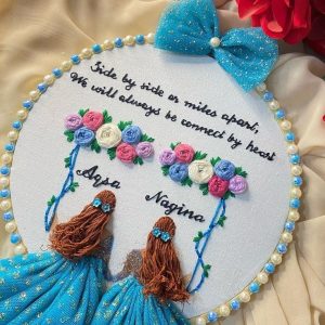 Custom Friendship Embroidery Hoop Art