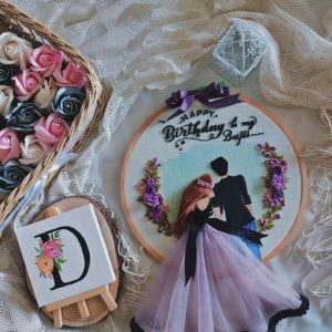 Birthday Couple Embroidery Hoop